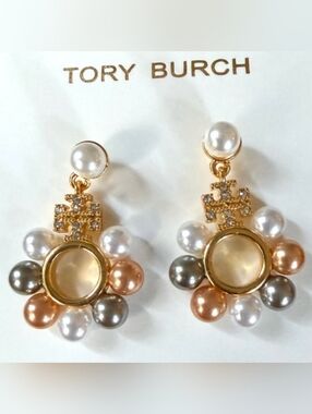 Tory Burch Women's Kira Multi Faux Pearl Earrings Gold OS